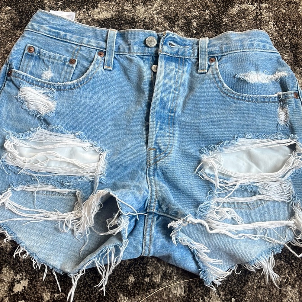 Levi high waisted jean shorts